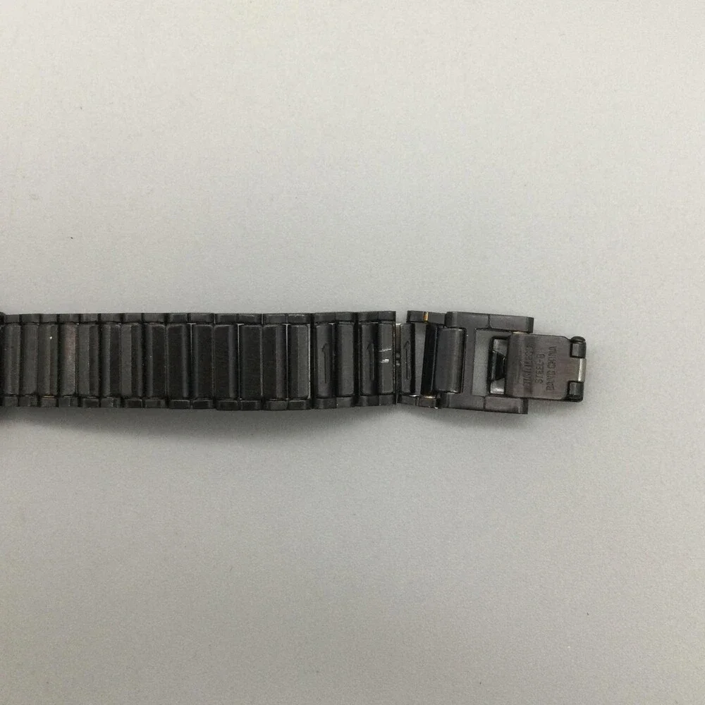 Pulsar Womens Watch 24mm Black Gold Tone Bracelet Date V722-0590 New Battery 7